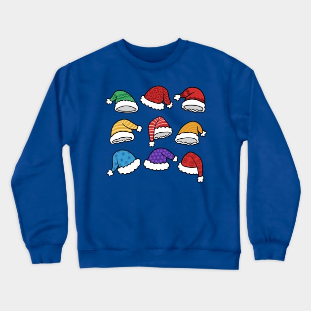 Santa Hat Crewneck Sweatshirt by Mako Design 